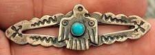 Vintage Sterling Silver Turquoise THUNDERBIRD Fred Harvey Native American PIN - Additional view 1