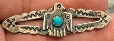 Vintage Sterling Silver Turquoise THUNDERBIRD Fred Harvey Native American PIN
