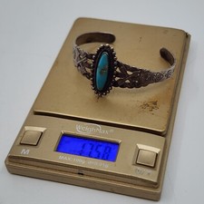 Fred Harvey Era OLD Vintage Sterling Silver & Turquoise Cuff Bracelet 6