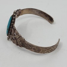 Fred Harvey Era OLD Vintage Sterling Silver & Turquoise Cuff Bracelet 6