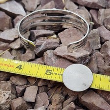 Old Pawn Fred Harvey Era Navajo Sterling Silver & Turquoise Cuff Bracelet - Additional view 7