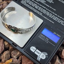 Old Pawn Fred Harvey Era Navajo Sterling Silver & Turquoise Cuff Bracelet - Additional view 9