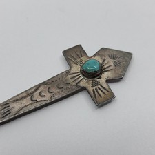 Navajo Vintage Fred Harvey Era Sterling Turquoise Bookmark - Additional view 2