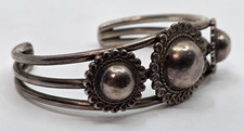 Old Rare Fred Harvey Tourist Era Sterling Silver Hand Tooled Navajo Cuff Bracele - Additional view 2