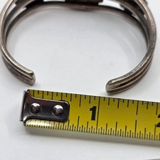 Old Rare Fred Harvey Tourist Era Sterling Silver Hand Tooled Navajo Cuff Bracele - Additional view 5