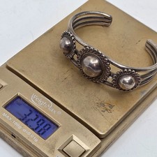 Old Rare Fred Harvey Tourist Era Sterling Silver Hand Tooled Navajo Cuff Bracele - Additional view 7