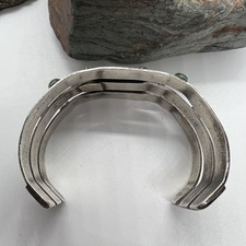 Vintage TRIPLE SHANK 7-STONE TURQUOISE FRED HARVEY ERA cuff bracelet 7