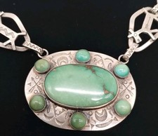 Vintage OLD PAWN Native American Handmade Silver Necklace Fred Harvey Era? - Additional view 8