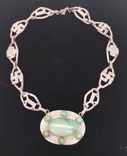 Vintage OLD PAWN Native American Handmade Silver Necklace Fred Harvey Era?