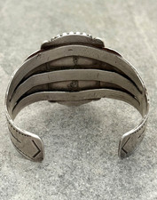 Fred Harvey Era Navajo BIG Turquoise Arrows Split shank Silver Bracelet 7in - Additional view 13