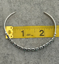 Vintage FRED HARVEY Maisels Navajo Snake eye Turquoise Sterling  Bracelet 6.9 in - Additional view 12