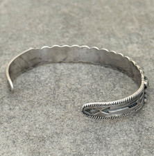 Vintage FRED HARVEY Maisels Navajo Snake eye Turquoise Sterling  Bracelet 6.9 in - Additional view 9