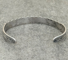 Vintage FRED HARVEY Maisels Navajo Snake eye Turquoise Sterling  Bracelet 6.9 in - Additional view 10